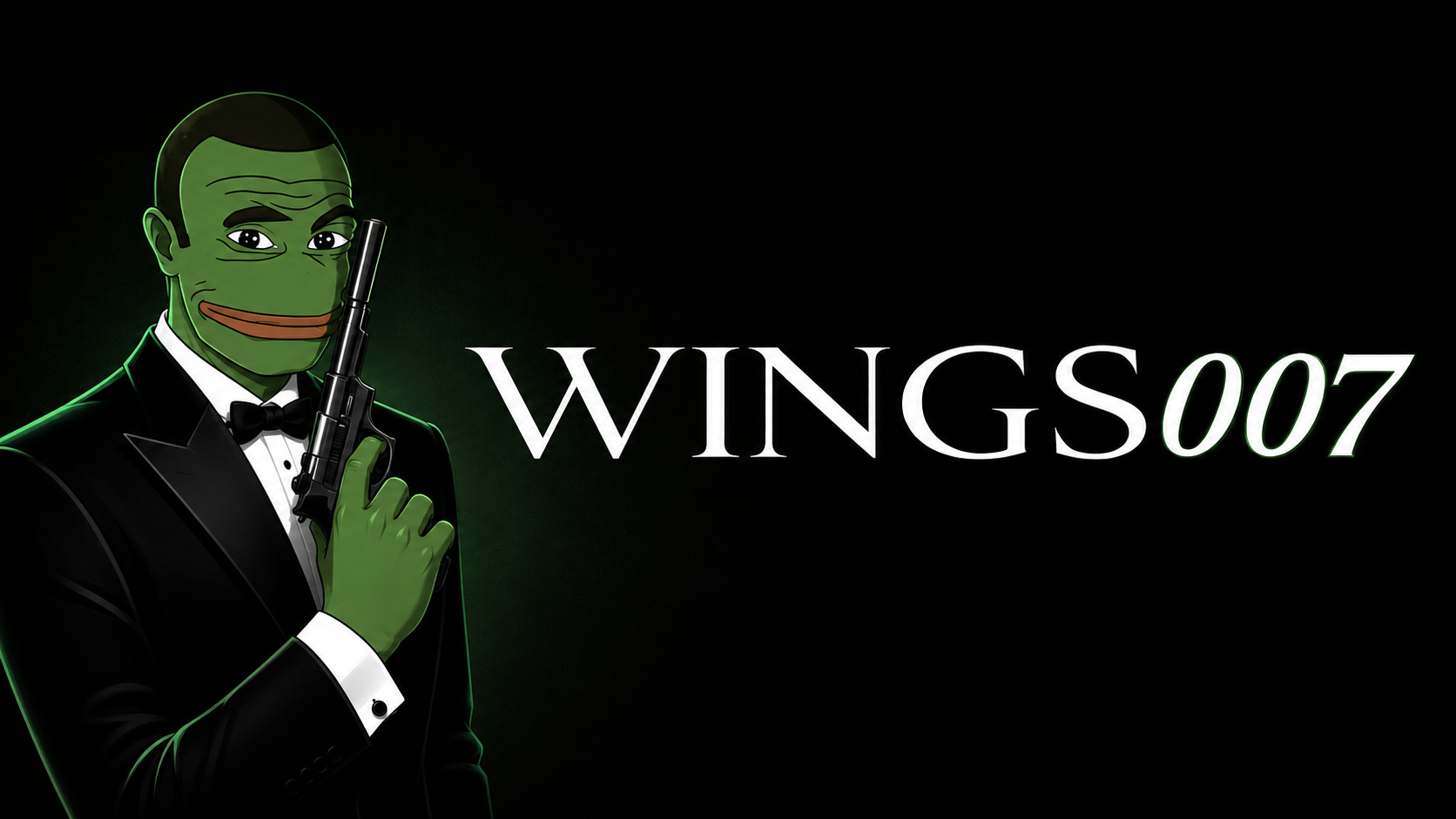 A green tuxedo-clad secret agent beside the WINGS007 title